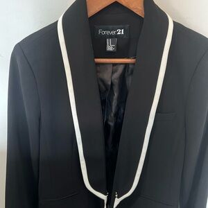Forever 21 Elegant Black Jacket with White Accents